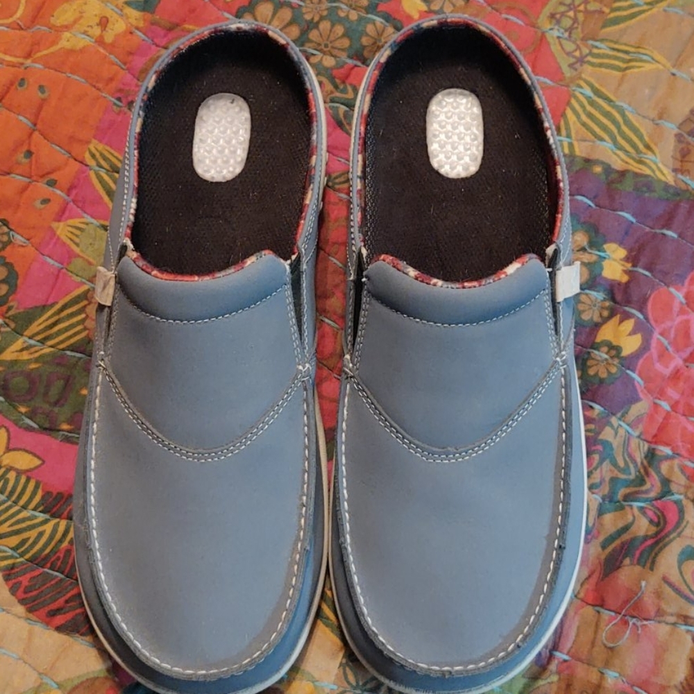 Blue slip on shoes